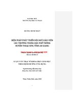 Biện pháp phát triển đội ngũ giáo viên các trường trung học phổ thông huyện thoại sơn, tỉnh an giang (tt) 