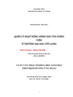 Quản lý hoạt động giảng dạy của giảng viên ở trường đại học cửu long (tt) 