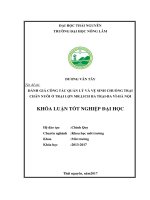 Đánh giá công tác quản lý và vệ sinh chuồng trại chăn nuôi ở trại lợn Mr. Lịch  Ba Trại  Ba Vì  Hà Nội (Khóa luận tốt nghiệp)