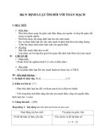 Giáo án Vật lý 11 bài 9: Định luật Ôm đối với toàn mạch