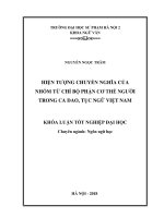Hiện tượng chuyển nghĩa của nhóm từ chỉ bộ phận cơ thể người trong ca dao, tục ngữ việt nam