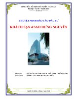 Thuyết minh Báo cáo đầu tư Khách sạn 4 sao Hưng Nguyên tỉnh Kiên Giang 0903034381
