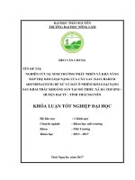 Nghiên cứu sự sinh trưởng phát triển và khả năng hấp thụ kim loại nặng của cây lau (SACCHARUM ARUNDINACEUM) để xử lý đất ô nhiễm kim loại nặng sau khai thác khoáng sản tại mỏ thiếc xã Hà Thượng  Huyện Đại Từ  Tỉnh Thái Nguyên (Khóa luận tốt nghiệp)