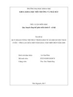 QUY HOẠCH TỔNG THỂ PHÁT TRIỂN KINH TẾ XÃ HỘI HUYỆN THAN UYÊN  TỈNH LAI CHÂU ĐẾN NĂM 2020, TẦM NHÌN ĐẾN NĂM 2030
