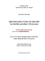 Biện pháp quản lý công tác sinh viên tại trường cao đẳng y tế an giang (tt) 