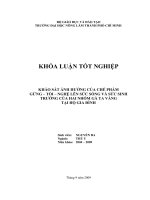 KHẢO SÁT ẢNH HƯỞNG CỦA CHẾ PHẨM GỪNG – TỎI – NGHỆ LÊN SỨC SỐNG VÀ SỨC SINH TRƯỞNG CỦA HAI NHÓM GÀ TA VÀNG TẠI HỘ GIA ĐÌNH