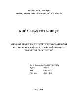 KHẢO SÁT BỆNH VIÊM VÚ, VIÊM TỬ CUNG CỦA HEO NÁI SAU KHI SANH VÀ BỆNH TIÊU CHẢY TRÊN HEO CON TRONG THỜI GIAN THEO MẸ