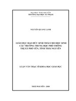 Giáo dục đạo đức sinh thái cho học sinh các trường trung học phổ thông ở thị xã Phổ Yên, tỉnh Thái Nguyên (Luận văn thạc sĩ)