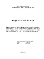 KHẢO SÁT TÌNH HÌNH BỆNH NGOÀI DA DO DEMODEX, SARCOPTES, NẤM DA TRÊN CHÓ VÀ GHI NHẬN HIỆU QUẢ ĐIỀU TRỊ TẠI TRẠM CHẨN ĐOÁN XÉT NGHIỆM VÀ ĐIỀU TRỊ THUỘC CHI CỤC THÚ Y THÀNH PHỐ HỒ CHÍ MINH