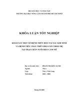 KHẢO SÁT MỘT SỐ BỆNH TRÊN HEO NÁI SAU KHI SINH VÀ BỆNH TIÊU CHẢY TRÊN HEO CON THEO MẸ TẠI TRẠI CHĂN NUÔI HEO CẨM MỸ