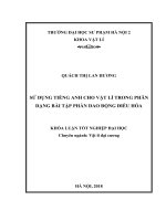Sử dụng tiếng anh cho vật lý trong phân dạng bài tập phần dao động điều hoà