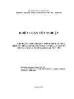 XÂY DỰNG GMP CHO QUY TRÌNH SẢN XUẤT BIA CHAI TUY HÒA TẠI NHÀ MÁY BIA TUY HÒA  CÔNG TY CỔ PHẦN BIA VÀ NƯỚC GIẢI KHÁT PHÚ YÊN