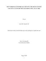 THỬ NGHIỆM SO SÁNH HIỆU QUẢ BỔ SUNG CHẾ PHẨM NẤM MEN CELCON5 VÀ ENZYME PHYTASE TRONG THỨC ĂN GÀ THỊT