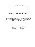 THỬ NGHIỆM DÙNG BÁNH DẦU ĐIỀU THAY THẾ BÁNH DẦU ĐẬU NÀNH TRONG KHẨU PHẦN HEO CON GIAI ĐOẠN TỪ 38 – 68 NGÀY TUỔI