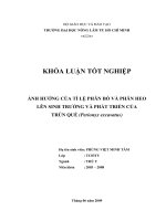ẢNH HƯỞNG CỦA TỈ LỆ PHÂN BÒ VÀ PHÂN HEO LÊN SINH TRƯỞNG VÀ PHÁT TRIỂN CỦA TRÙN QUẾ (Perionyx excavatus)