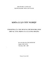 ẢNH HƯỞNG CỦA VIỆC BỔ SUNG CHẾ PHẨM BIO_FEED TRÊN SỰ TĂNG TRỌNG CỦA GÀ LƯƠNG PHƯỢNG