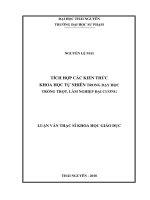 Tích hợp các kiến thức khoa học tự nhiên trong dạy học trồng trọt, lâm nghiệp đại cương (LV thạc sĩ)