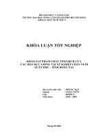KHẢO SÁT PHẨM CHẤT TINH DỊCH CỦA CÁC HEO ĐỰC GIỐNG TẠI XÍ NGHIỆP CHĂN NUÔI XUÂN PHÚ – TỈNH ĐỒNG NAI