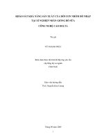 KHẢO SÁT KHẢ NĂNG SẢN XUẤT CỦA ĐỜI CON NHÓM BÒ NHẬP TẠI XÍ NGHIỆP NHÂN GIỐNG BÒ SỮA CÔNG NGHỆ CAO DELTA