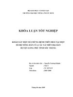 KHẢO SÁT MỘT SỐ CHỨNG BỆNH TRÊN HEO TẠI MỘT SỐ HỘ NÔNG DÂN CỦA CÁC XÃ TRÊN ĐỊA BÀN HUYỆN LONG PHÚ TỈNH SÓC TRĂNG