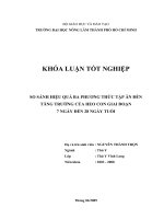 SO SÁNH HIỆU QUẢ BA PHƯƠNG THỨC TẬP ĂN ĐẾN TĂNG TRƯỞNG CỦA HEO CON GIAI ĐOẠN 7 NGÀY ĐẾN 28 NGÀY TUỔI