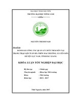 Đánh giá công tác quản lý chất thải rắn trang trại lợn Tuấn Hà thôn Mai Thưởng, xã Yên Sơn  huyện Lục Nam  tỉnh Bắc Giang (Khóa luận tốt nghiệp)