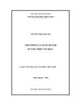 Thơ tình của Xuân Quỳnh từ góc nhìn văn hóa (Luận văn thạc sĩ)