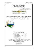 SKKN TOÁN 7 : GIÚP HỌC SINH YẾU HỌC TẬP VÀ THỰC HIỆN CÁC PHÉP TOÁN TRÊN SỐ HỮU TỈ