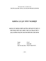 KHẢO SÁT BỆNH TRÊN ĐƯỜNG HÔ HẤP Ở CHÓ VÀ GHI NHẬN KẾT QUẢ ĐIỀU TRỊ TẠI TRẠM THÚ Y QUẬN BÌNH THẠNH THÀNH PHỐ HỒ CHÍ MINH