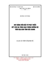 LA02 210 huy động vốn đầu tư phát triển kết cấu hạ tầng giao thông đường bộ trên địa bàn tỉnh bắc giang 