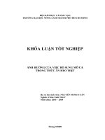 ẢNH HƯỞNG CỦA VIỆC BỔ SUNG MỠ CÁ TRONG THỨC ĂN HEO THỊT