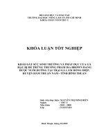 KHẢO SÁT SỨC SINH TRƯỞNG VÀ PHÁT DỤC CỦA GÀ HẬU BỊ ĐẺ TRỨNG THƯƠNG PHẨM ISA BROWN ĐANG ĐƯỢC NUÔI DƯỠNG TẠI TRẠI GÀ LÂM HỒNG ĐIỆP, HUYỆN HÀM THUẬN NAM  TỈNH BÌNH THUẬN