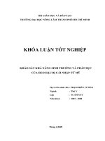 KHẢO SÁT KHẢ NĂNG SINH TRƯỞNG VÀ PHÁT DỤC CỦA HEO HẬU BỊ CÁI NHẬP TỪ MỸ