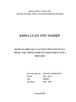 ĐÁNH GIÁ HIỆU QUẢ VACCINE CIRCUMVENT PCV TRONG VIỆC PHÒNG PORCINE CIRCOVIRUS TYPE 2 TRÊN HEO Họ