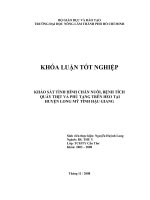 KHẢO SÁT TÌNH HÌNH CHĂN NUÔI, BỆNH TÍCH QUẦY THỊT VÀ PHỦ TẠNG TRÊN HEO TẠI HUYỆN LONG MỸ TỈNH HẬU GIANG