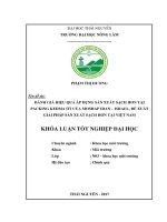 Đánh giá hiệu quả áp dụng sản xuất sạch hơn tại Packing kedma ớt của Moshap idan – Israel,đề xuất giải pháp sản xuất sạch hơn tại Việt Nam (Khóa luận tốt nghiệp)