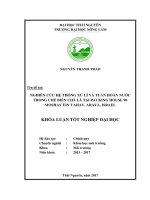 Nghiên cứu hệ thống xử lý và tuần hoàn nước trong chế biến chà là tại Packing house 90  ở Moshav Ein  yahav  Arava  Israel (Khóa luận tốt nghiệp)