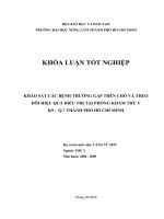KHẢO SÁT CÁC BỆNH THƯỜNG GẶP TRÊN CHÓ VÀ THEO DÕI HIỆU QUẢ ĐIỀU TRỊ TẠI PHÒNG KHÁM THÚ Y K9  Q.7 THÀNH PHỐ HỒ CHÍ MINH