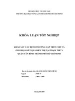 KHẢO SÁT CÁC BỆNH THƯỜNG GẶP TRÊN CHÓ VÀ GHI NHẬN KẾT QUẢ ĐIỀU TRỊ TẠI TRẠM THÚ Y QUẬN TÂN BÌNH THÀNH PHỐ HỒ CHÍ MINH