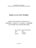 KHẢO SÁT SỨC SINH SẢN CỦA HEO NÁI LAI YORKSHIRE × LANDRACE VÀ LANDRACE × YORKSHIRE TẠI XÍ NGHIỆP CHĂN NUÔI HEO ĐỒNG HIỆP
