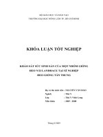 KHẢO SÁT SỨC SINH SẢN CỦA MỘT NHÓM GIỐNG HEO NÁI LANDRACE TẠI XÍ NGHIỆP HEO GIỐNG TÂN TRUNG