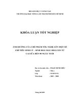 ẢNH HƯỞNG CỦA CHẾ PHẨM TỎI, NGHỆ LÊN MỘT SỐ CHỈ TIÊU SINH LÝ – SINH HOÁ MÁU HEO CON TỪ CAI SỮA ĐẾN 90 NGÀY TUỔI
