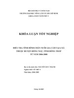 ĐIỀU TRA TÌNH HÌNH CHĂN NUÔI GIA CẦM TẠI 4 XÃ THUỘC HUYỆN HỒNG NGỰ, TỈNH ĐỒNG THÁP TỪ NĂM 20062008