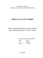 KHẢO SÁT BỆNH HÔ HẤP TRÊN CHÓ VÀ HIỆU QUẢ ĐIỀU TRỊ TẠI PHÒNG KHÁM THÚ Y K  9 QUẬN 7, TPHCM
