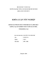 KHẢO SÁT PHẨM CHẤT TINH DỊCH CỦA HEO ĐỰC GIỐNG TẠI XÍ NGHIỆP CHĂN NUÔI XUÂN PHÚ, TỈNH ĐỒNG NAI