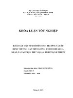 KHẢO SÁT MỘT SỐ CHỈ TIÊU SINH TRƯỞNG VÀ CÁC BỆNH THƯỜNG GẶP TRÊN GIỐNG CHÓ CHIHUAHUA, NHẬT, TA TẠI TRẠM THÚ Y QUẬN BÌNH THẠNH TPHCM