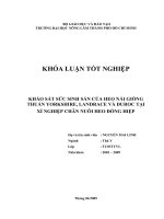 KHẢO SÁT SỨC SINH SẢN CỦA HEO NÁI GIỐNG THUẦN YORKSHIRE, LANDRACE VÀ DUROC TẠI XÍ NGHIỆP CHĂN NUÔI HEO ĐỒNG HIỆP