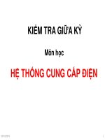 KIỂM TRA GIỮA KỲ: HỆ THỐNG CUNG CẤP ĐIỆN