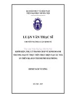 Khởi kiện, thụ lý tranh chấp về kinh doanh thương mại từ thực tiễn thực hiện tại các toà án trên địa bàn thành phố hải phòng 