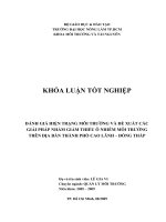 ĐÁNH GIÁ HIỆN TRẠNG MÔI TRƯỜNG VÀ ĐỀ XUẤT CÁC GIẢI PHÁP NHẰM GIẢM THIỂU Ô NHIỄM MÔI TRƯỜNG TRÊN ĐỊA BÀN THÀNH PHỐ CAO LÃNH – ĐỒNG THÁP